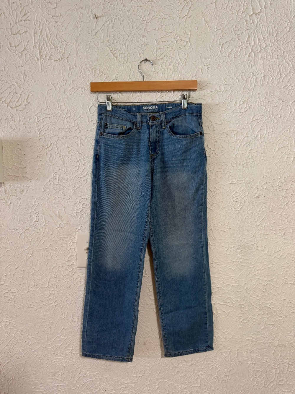 Sonoma Flexwear Straight Leg Jeans Size 12 Medium Wash Stretch Denim
